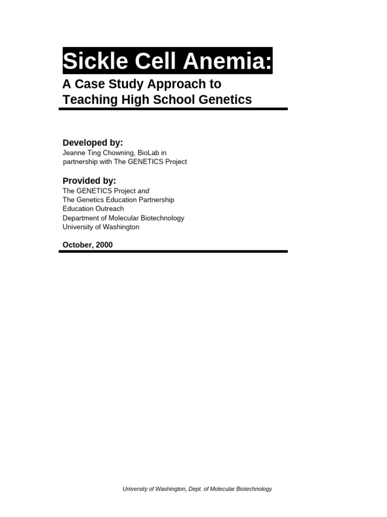 Sickle Cell Case Study | PDF | Hemoglobin | Malaria