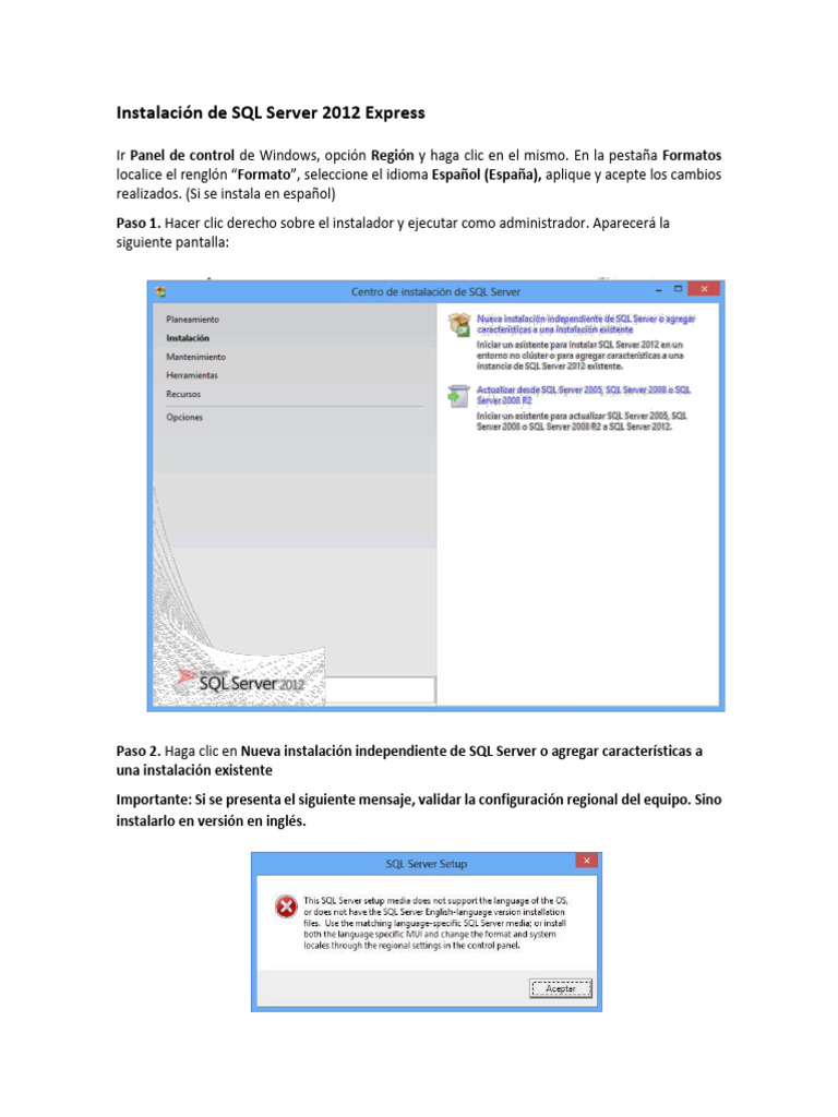 Instalacion SQL Server 2012 | PDF