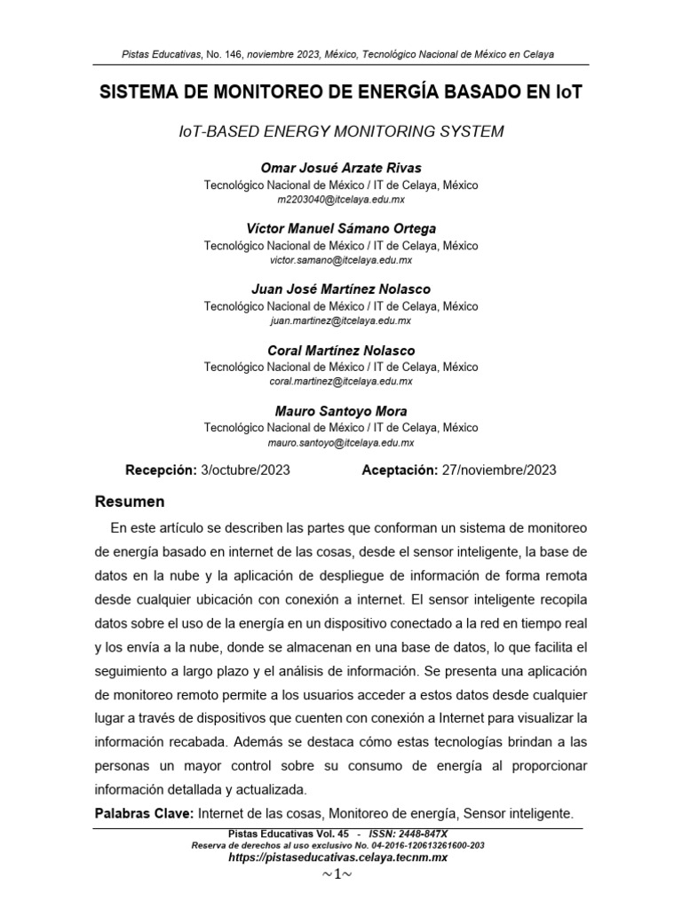 Arzate Rivas, o. j. (2023). Sistema de Monitoreo de Energía Basado en ...