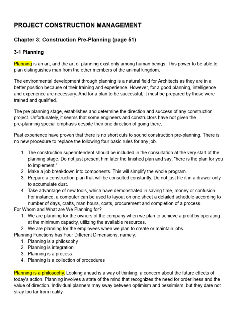 Project Construction Management | PDF | Budget | Procurement