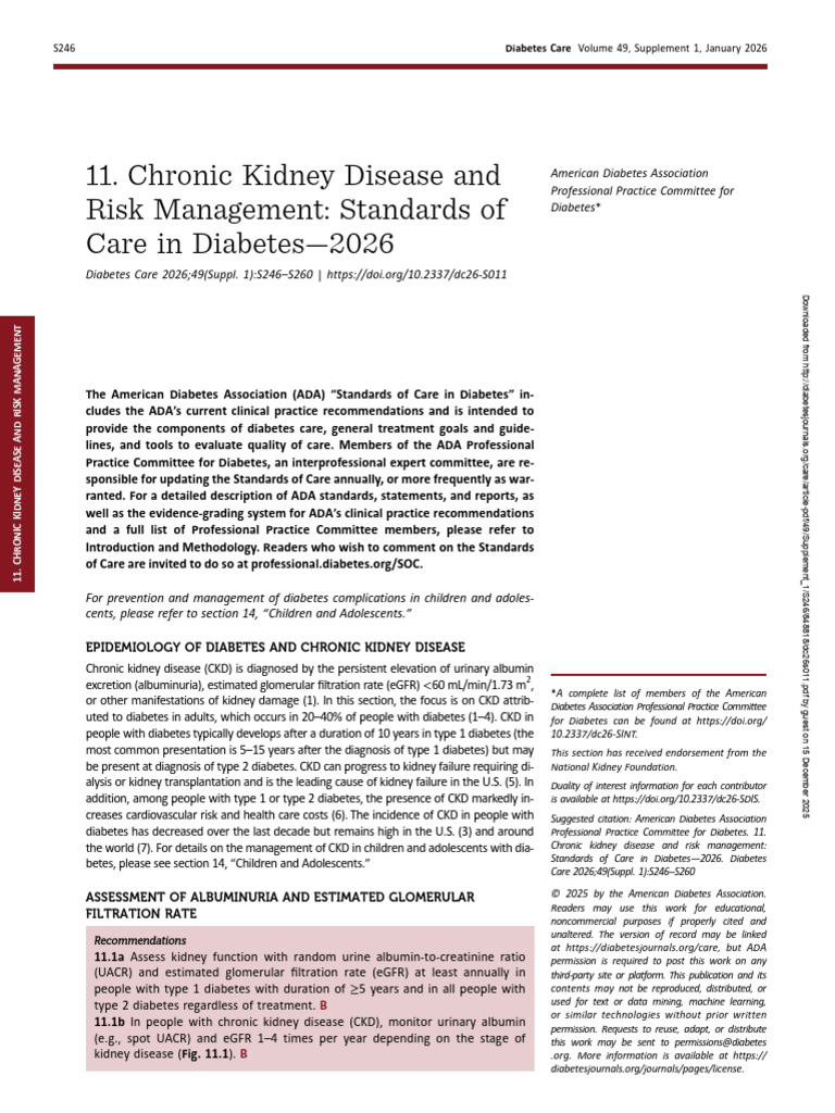 Chronic Kidney Disease and Risk Management - Standards of Care in ...