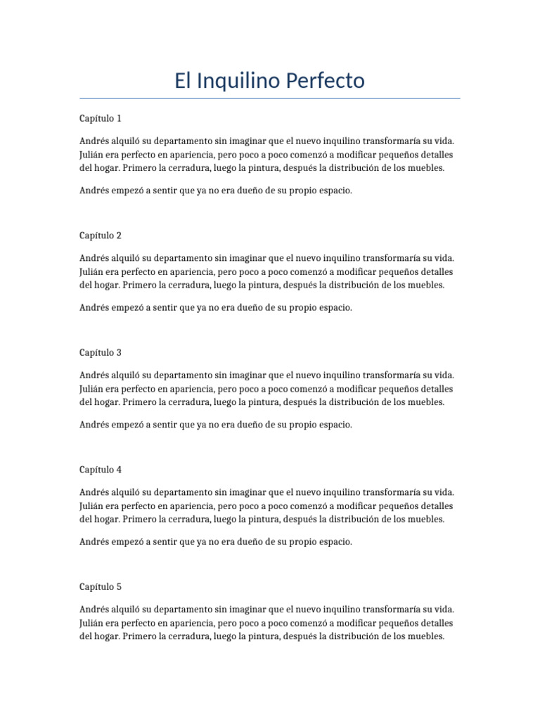 Libro2 El Inquilino Perfecto | PDF