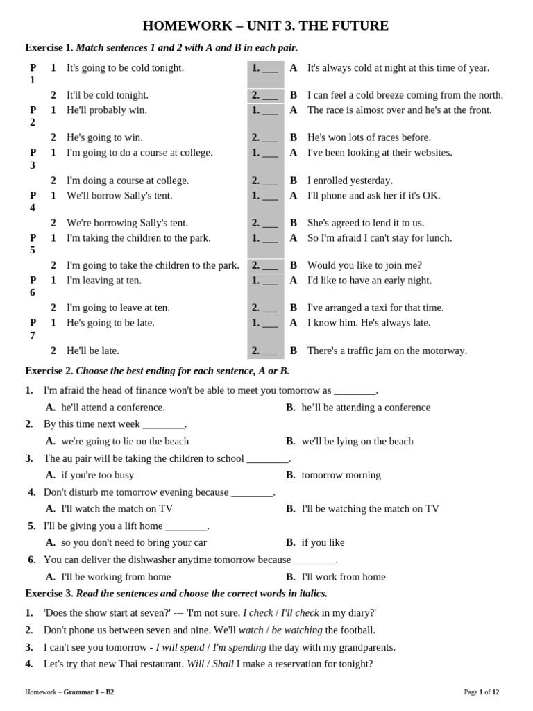UNIT 3 - Homework | PDF