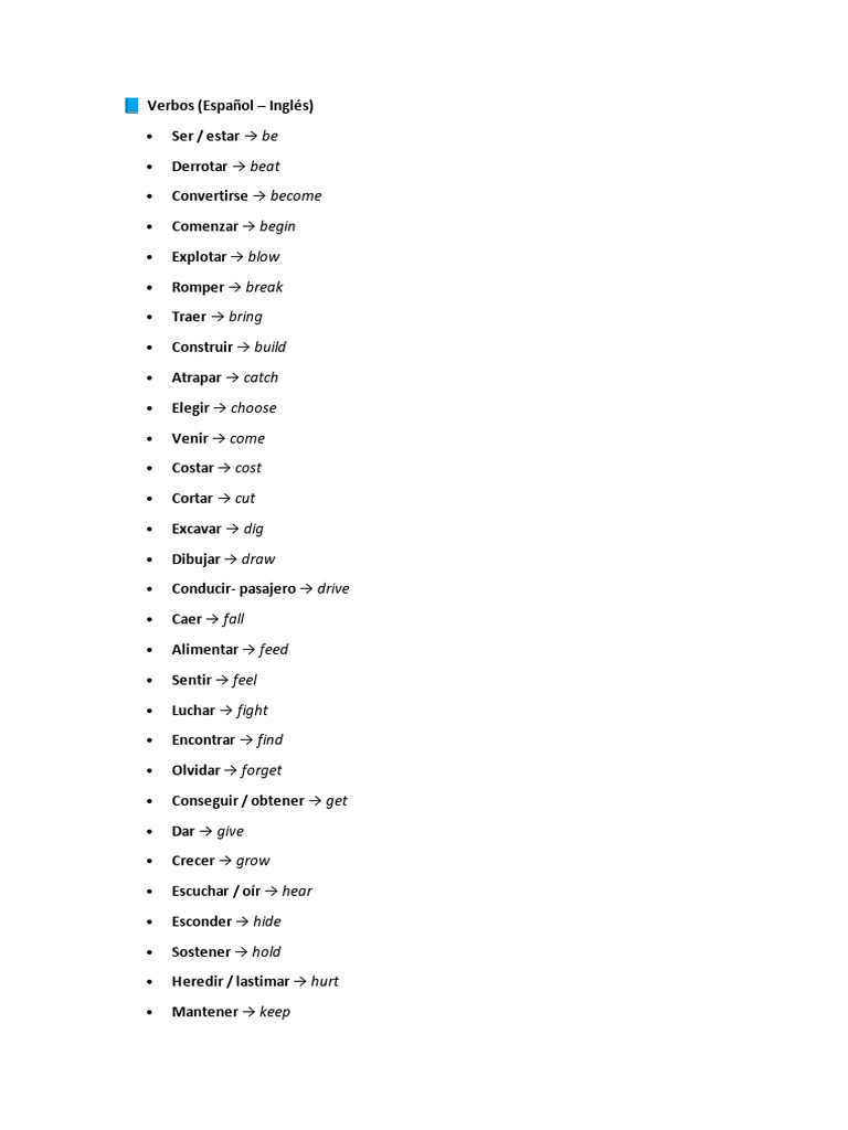 Verbos en Ingles | PDF