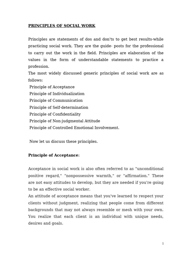 Principles of Social Work | PDF | Communication | Nonverbal Communication