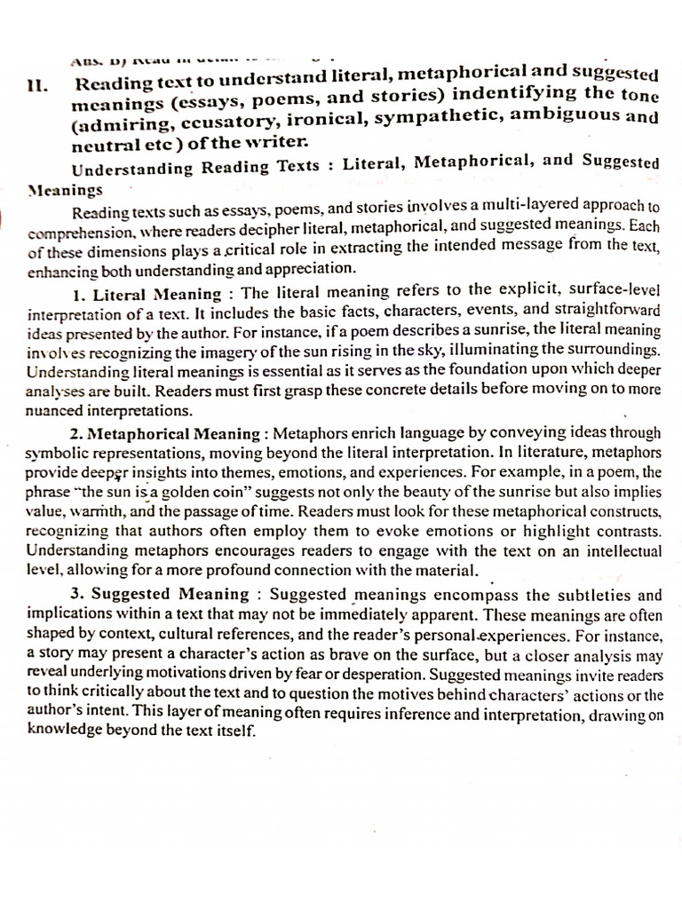 +3 AEC English Unit 3 (Class 2) Notes | PDF