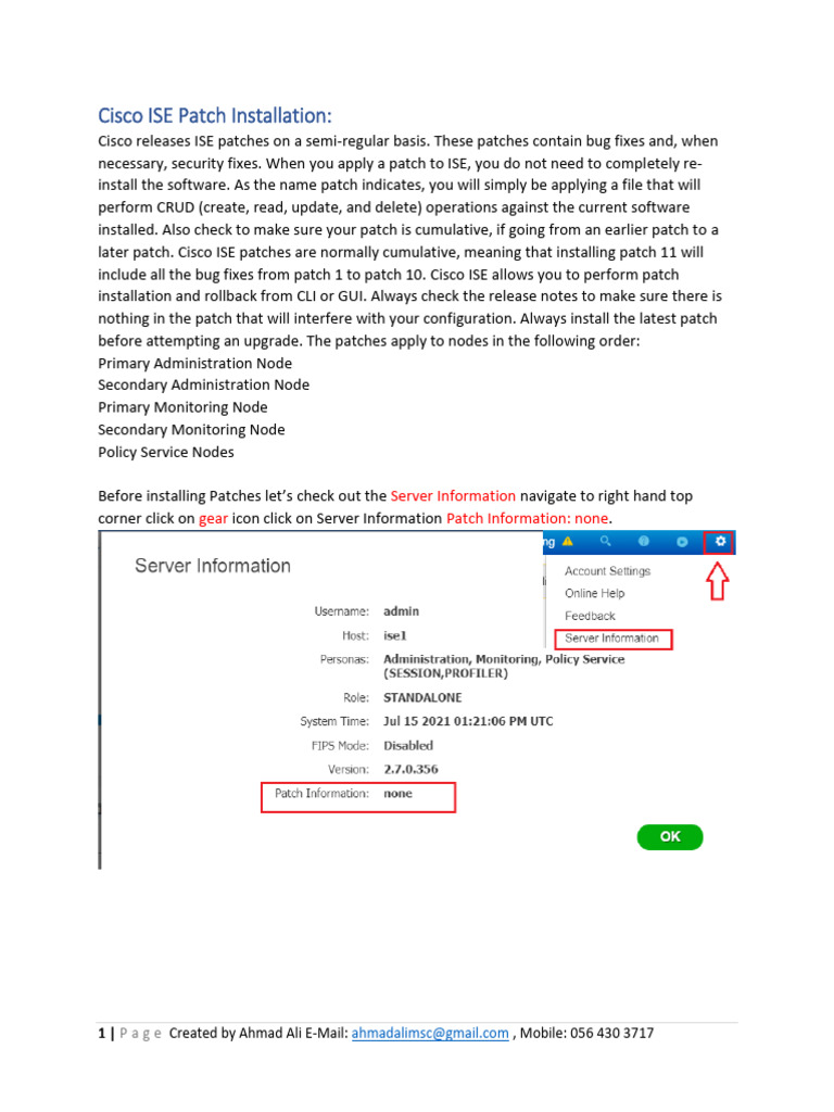 29 Cisco+ISE+Patch | PDF | Command Line Interface | Graphical User ...