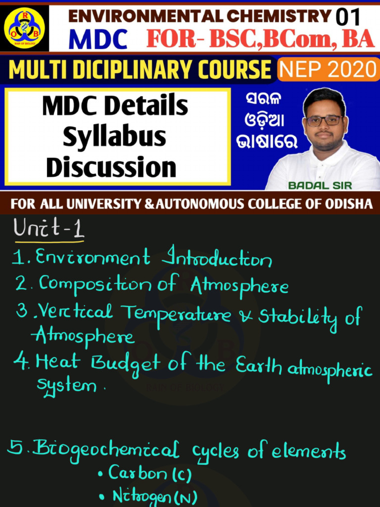 Environmental Chemistry MDC Full Notes by RAIN of BIOLOGY | PDF