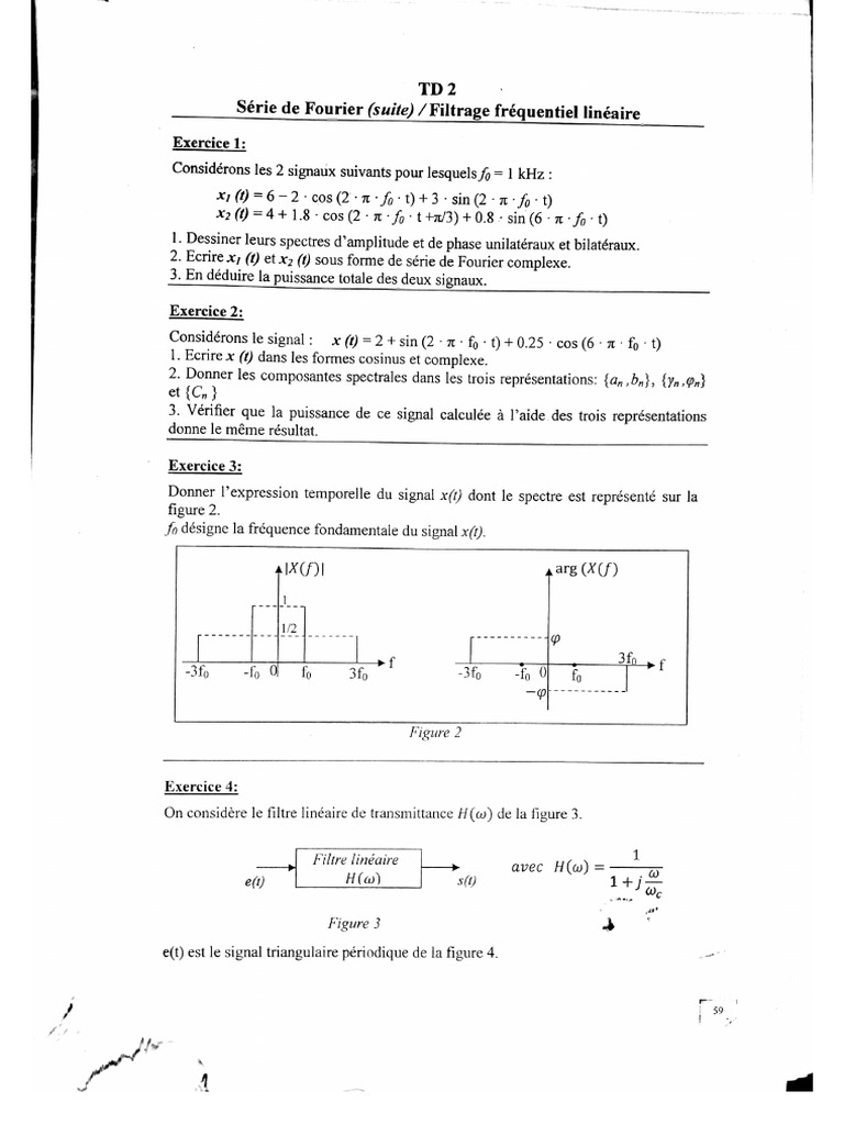 TD 2 Traitement de Signal - Correction | PDF