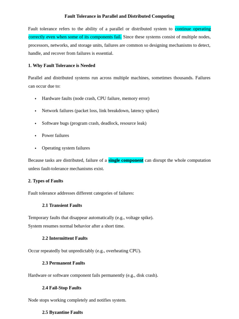 Fault Tolerance.pdf | PDF | Fault Tolerance | Replication (Computing)