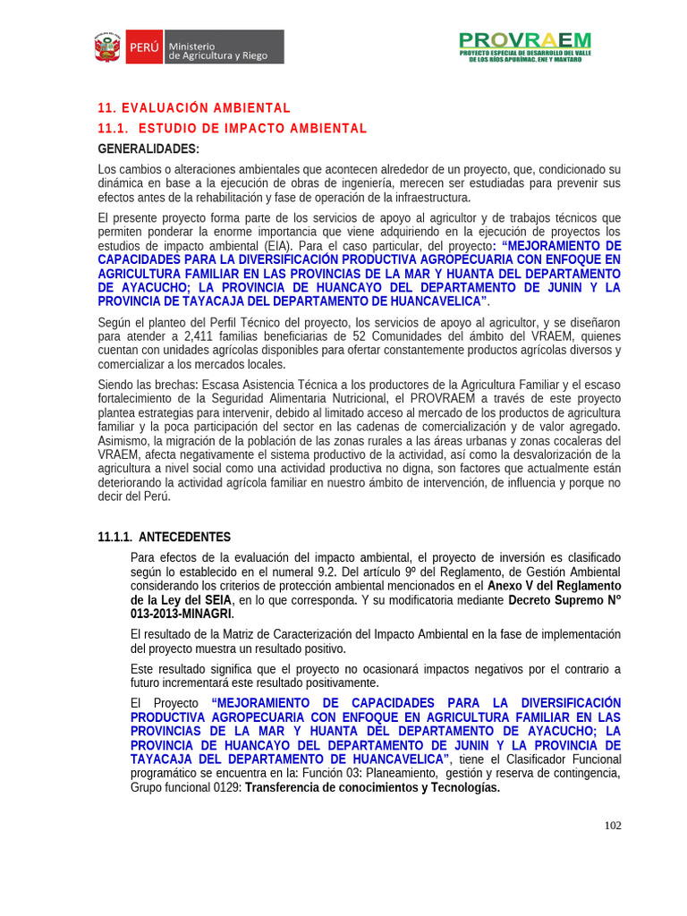 11. EVALUACIÓN AMBIENTAL | PDF | Evaluación de impacto ambiental ...