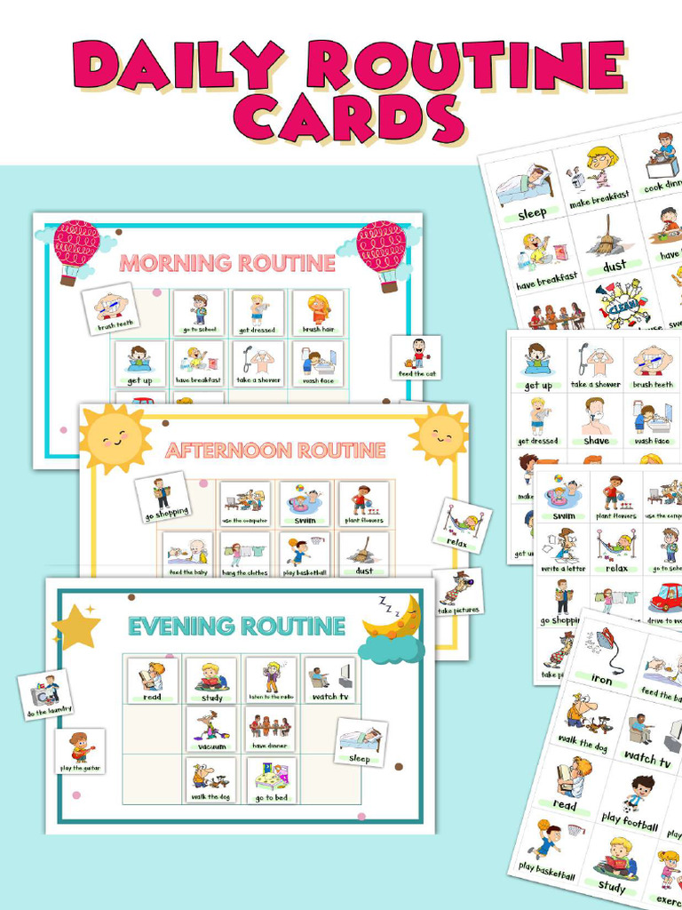 Daily Routine Printable Chart & Cards | PDF