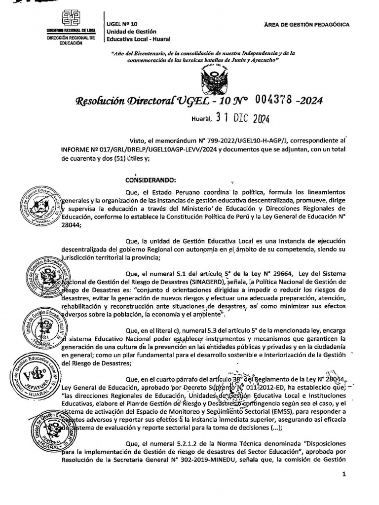 PGRD Ugel 10 | PDF | Temblores | Riesgo