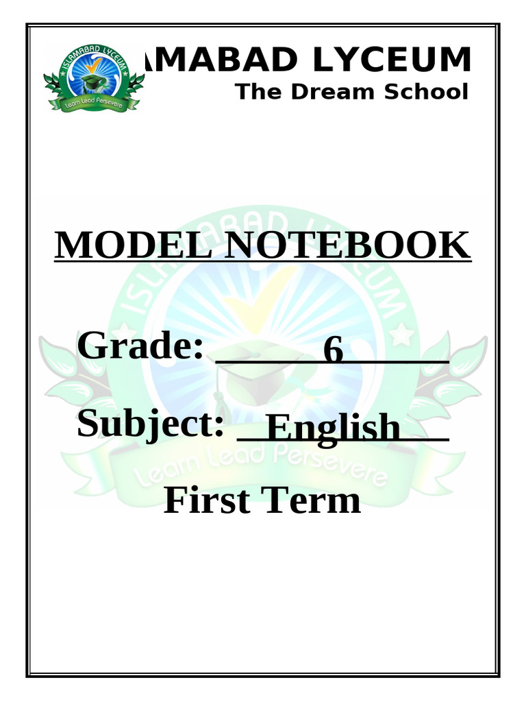Model Notebook English Grade 6 | PDF | Noise