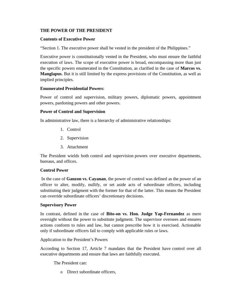 The Power of The President | PDF | Pardon | Supreme Court Of The United ...