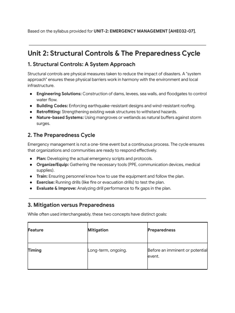 Unit 2 Emergency Management Notes | PDF | Emergency Management ...