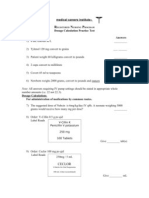 Dosage Calculation Practice Test 1