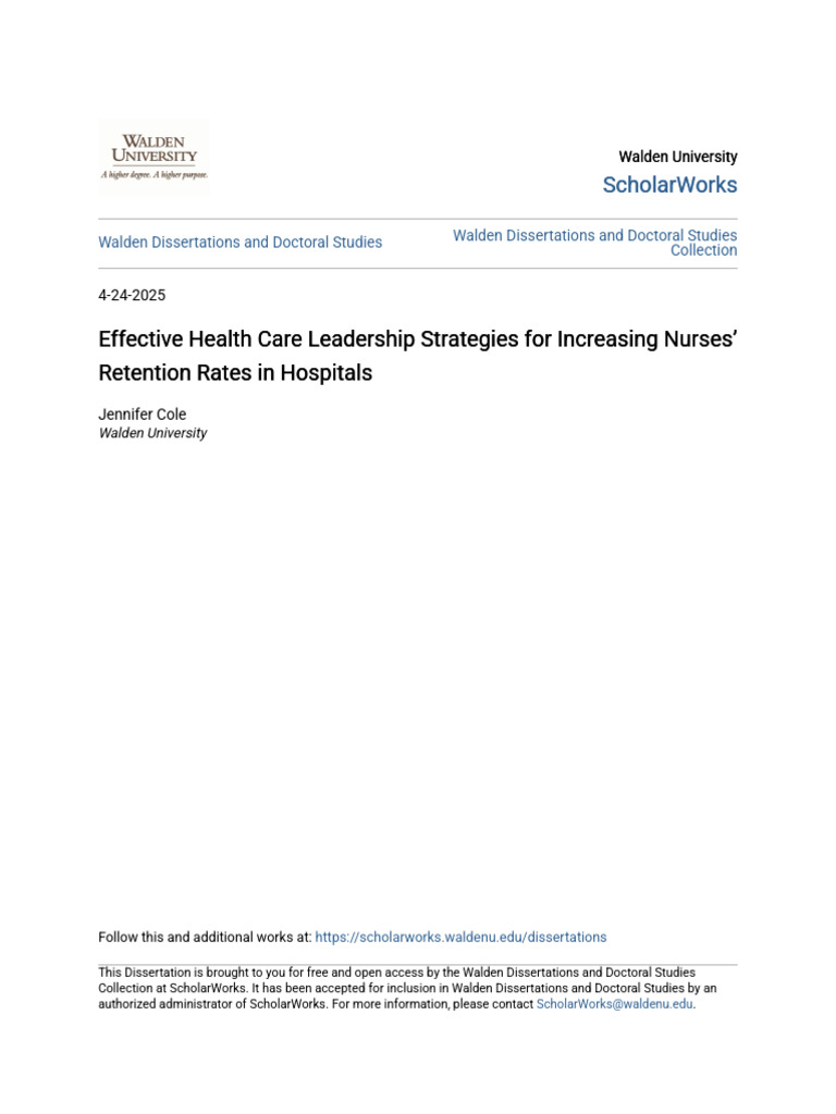 Effective Health Care Leadership Strategies for Increasing Nurses | PDF ...