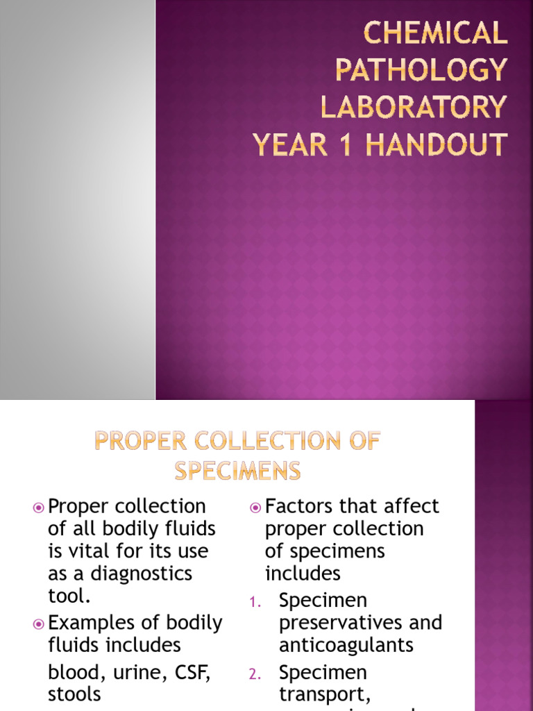 Chemical Pathology Lab Year 1 | PDF | Blood Plasma | Coagulation