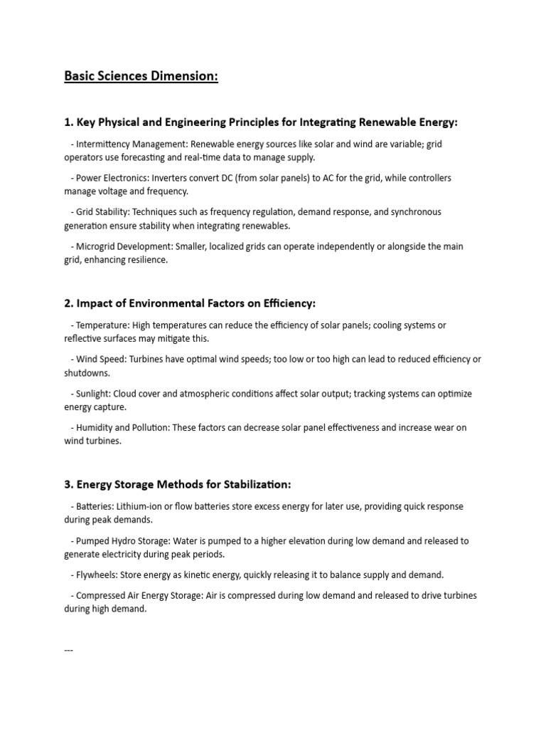 Basic Sciences Dimension | PDF | Energy Storage | Solar Power