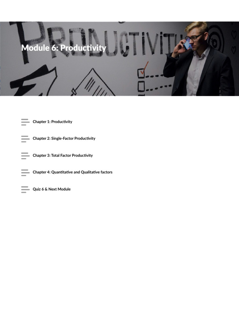 Module 6 Productivity | PDF | Economic Growth | Capital (Economics)