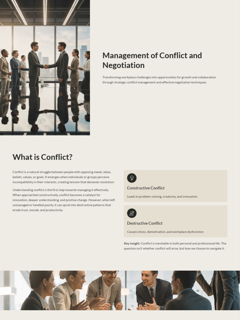 Management of Conflict and Negotiation | PDF | Negotiation | Conflict ...
