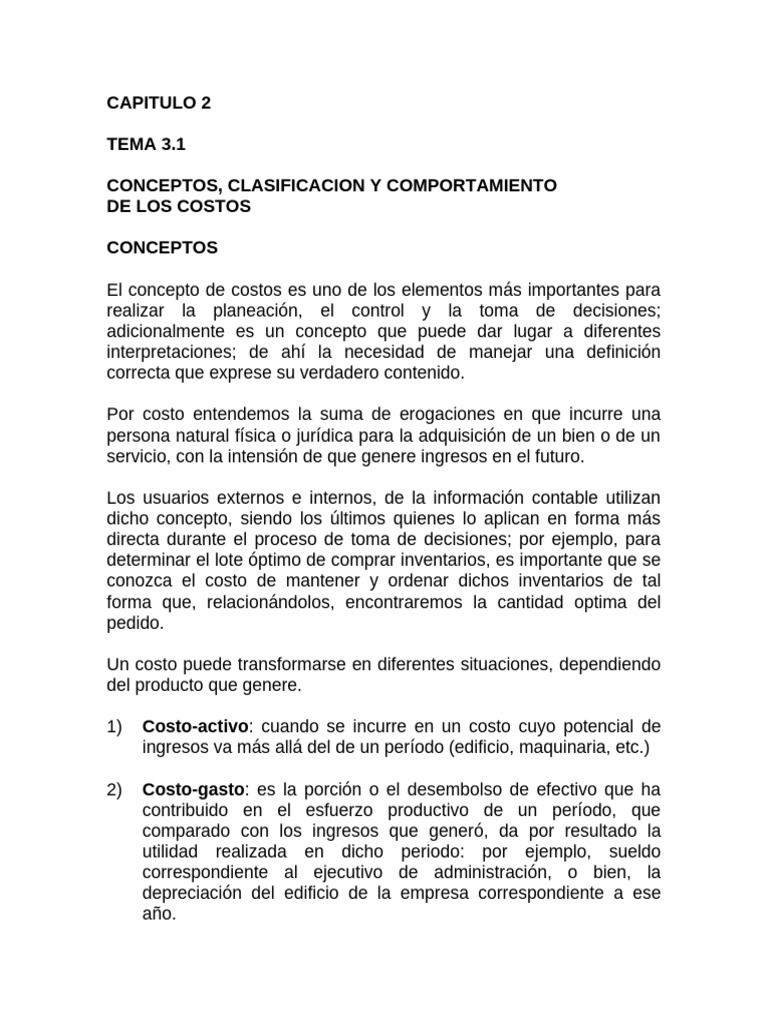 Ampliacion Elementos Del Costo | PDF | Costo | Contabilidad