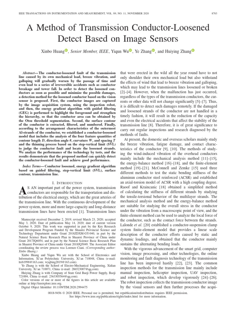 A Method of Transmission Conductor-Loosened Detect Based on Image ...