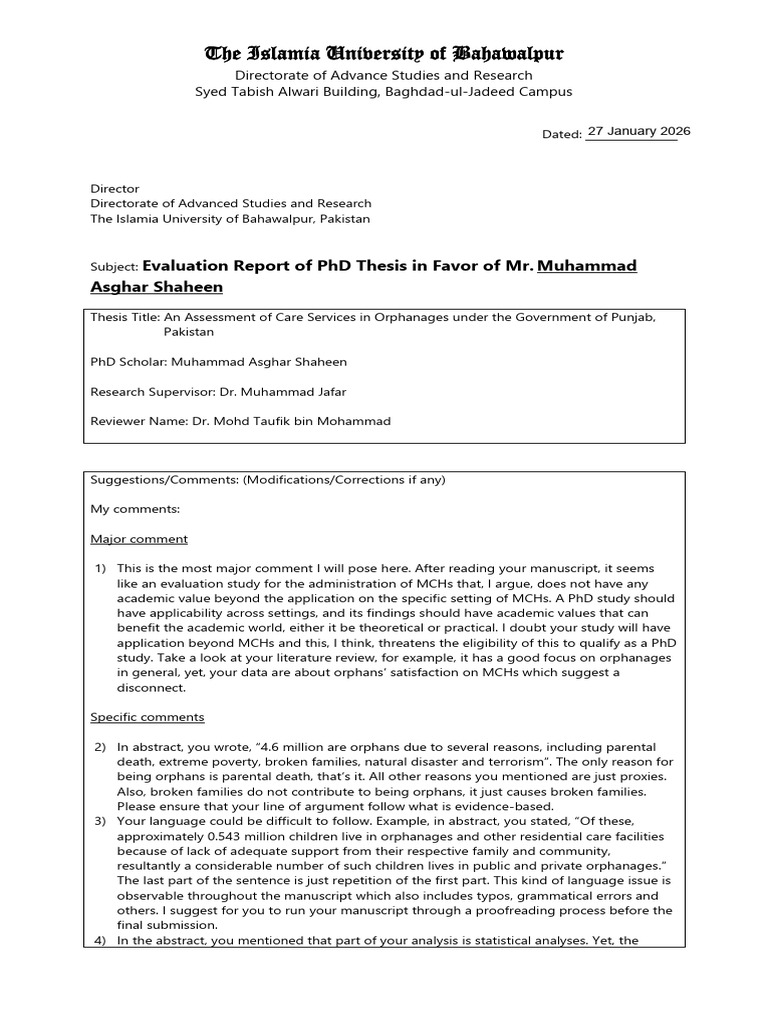 Examination Report DrTaufik M.asghar | PDF