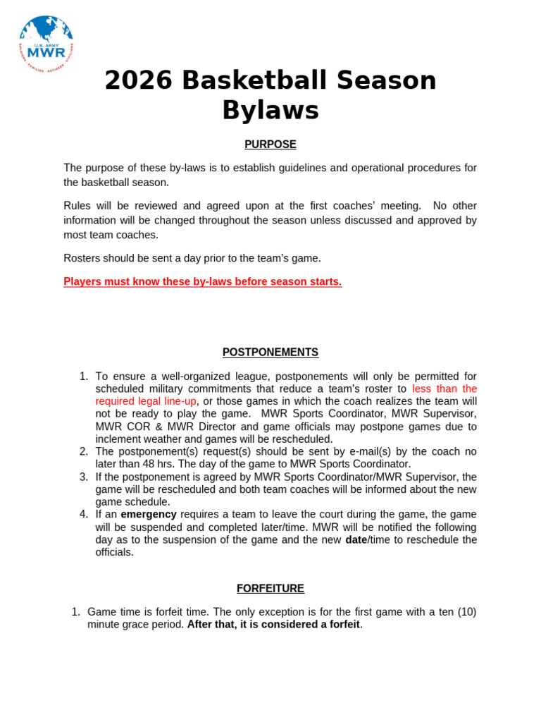 2026 Basketball Season Rules (1) - 060837 | PDF | Team Sports | Sports ...