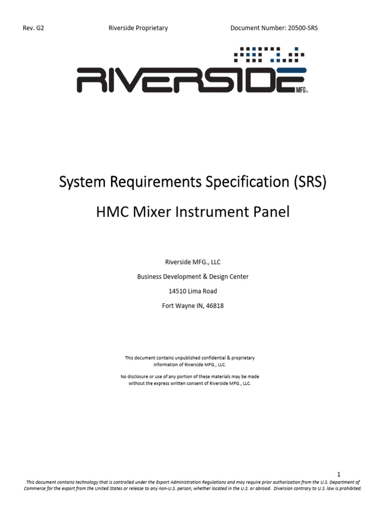 20500-SRS HMC Mixer Instrument Panel (rev G2) | PDF | Electrical ...