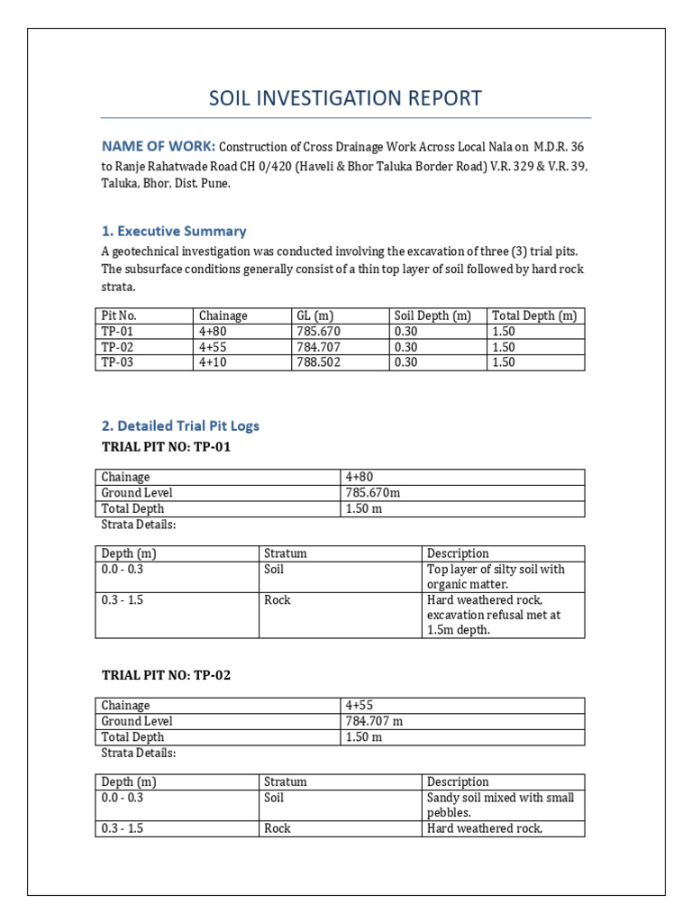 Ranje Trial Pit Report | PDF | Earth Sciences | Soil Science
