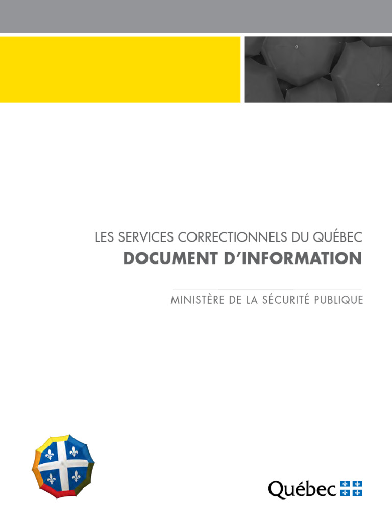 Services Correctionnel Du Québec - Documents Dinformation | PDF ...