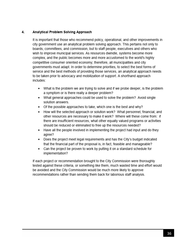 Analytical Problem Solving Approach PDF | PDF