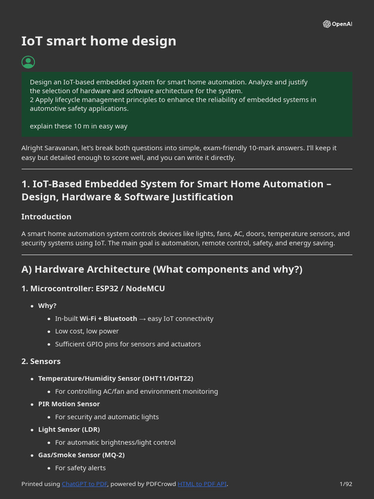 IoT Smart Home Design | PDF | Kernel (Operating System) | Embedded System