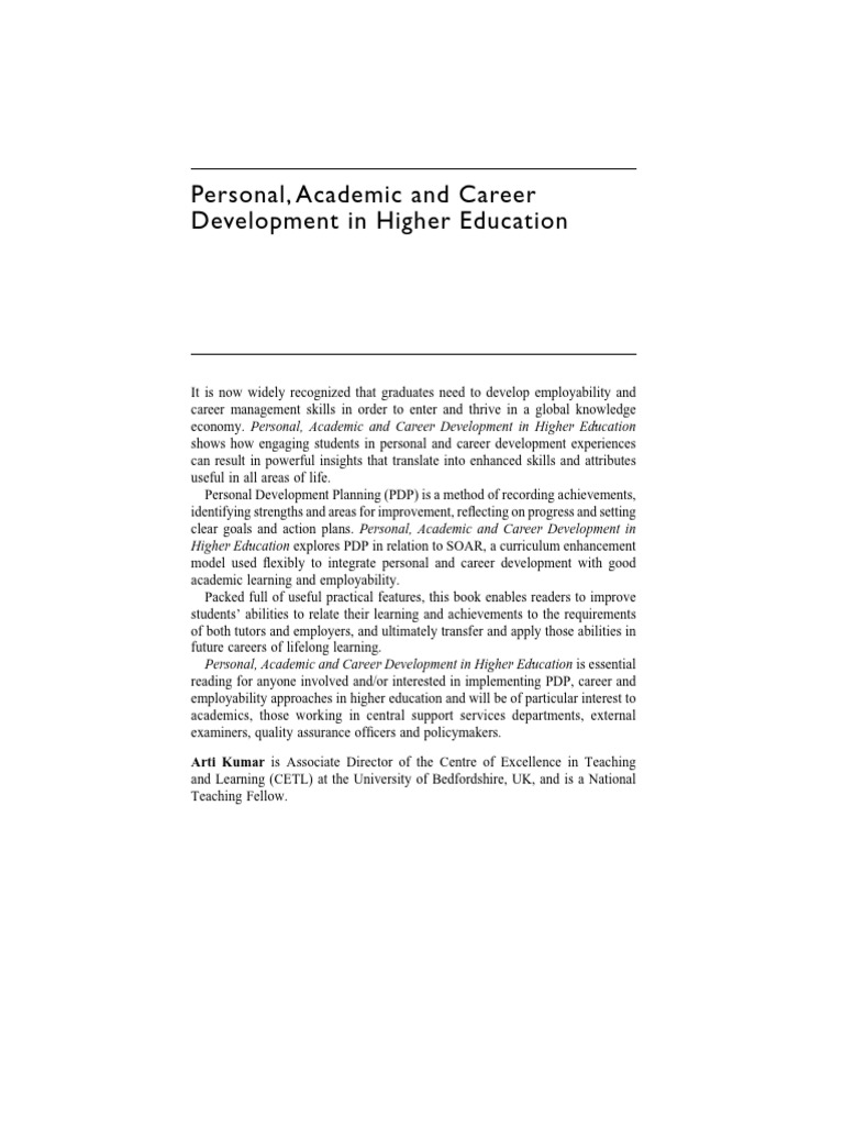 Personal Academic and Career Development | PDF | Learning | Curriculum