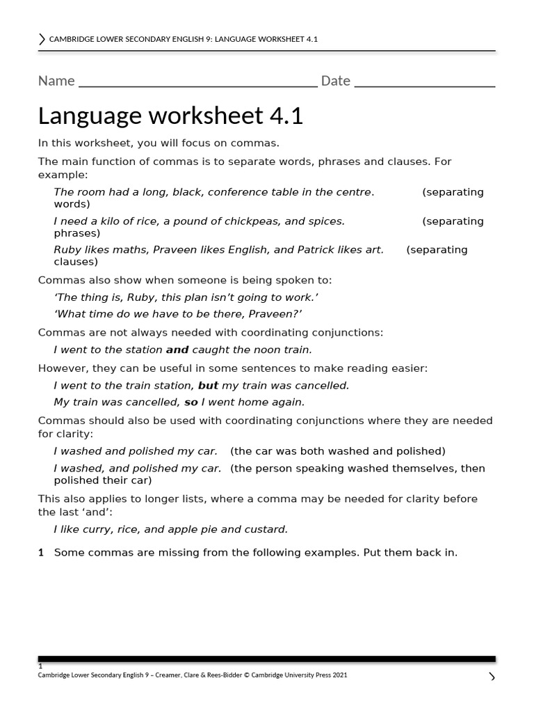 COMMAS | PDF | Comma | Language Mechanics