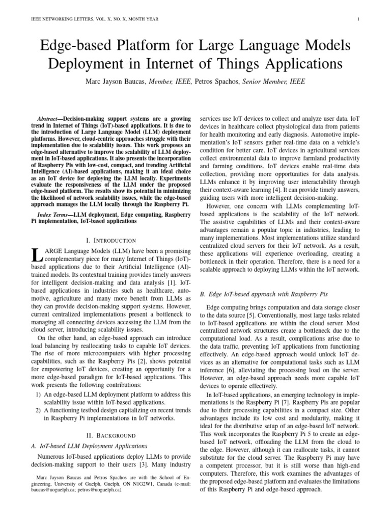 Edge-Based Platform for Large Language Models Deployment in Internet of ...