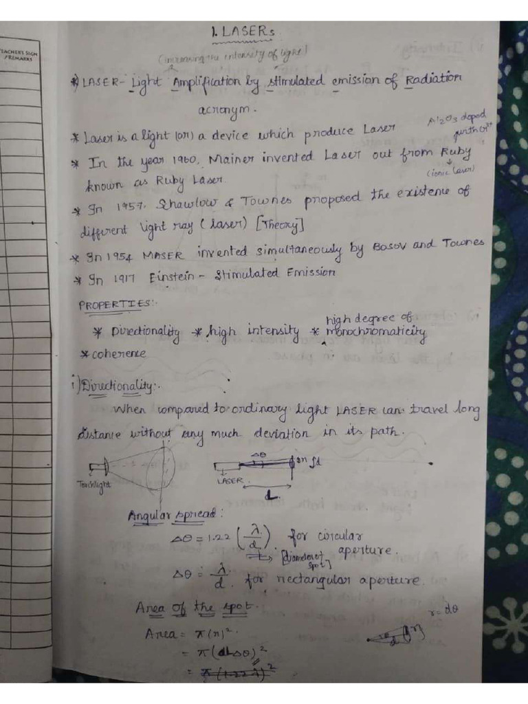 LASER Handwritten Notes | PDF