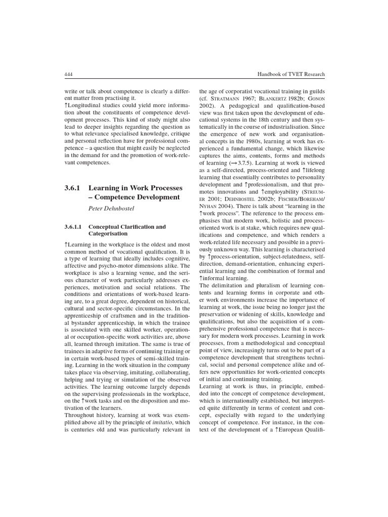 Peter Dehnbostel (2008) Learning in Work Processes – Competence ...