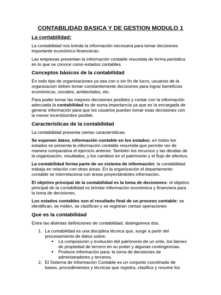 Contabilidad Modulo 1 | PDF | Contabilidad | Estado financiero