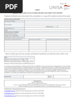 Unisa DSAR03 Form | PDF