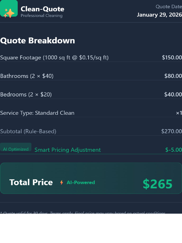 Clean Quote 2026 01 29 | PDF