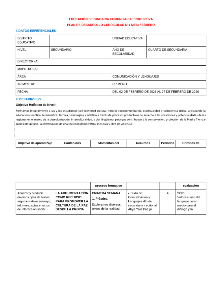 PDC Lenguaje 4to Sec. | PDF | Aprendizaje | Ensayos