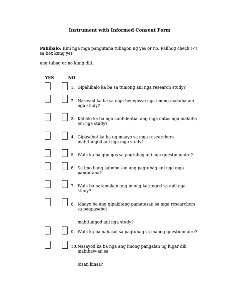Informed Consent Form | PDF
