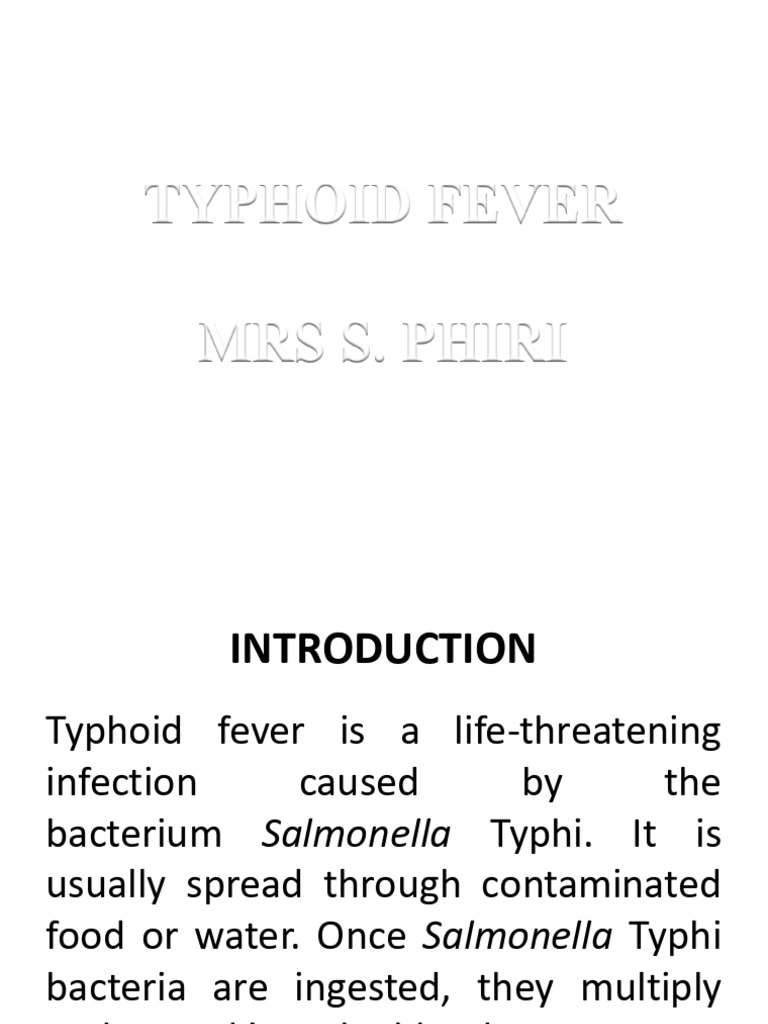 2026 - SP-Typhoid fever | PDF | Salmonella | Clinical Medicine