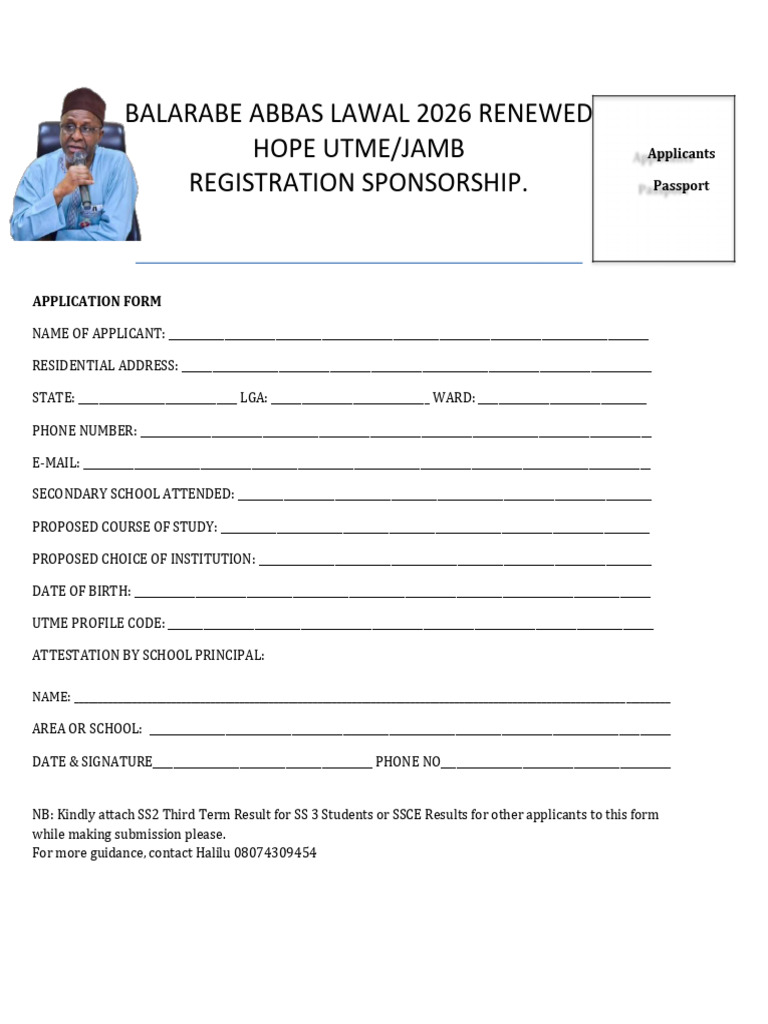UTME Form | PDF