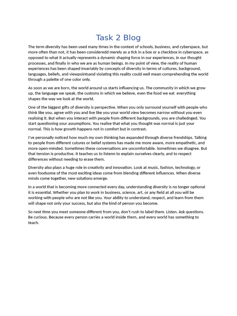 Task 2 Blog | PDF | Reality | Thought