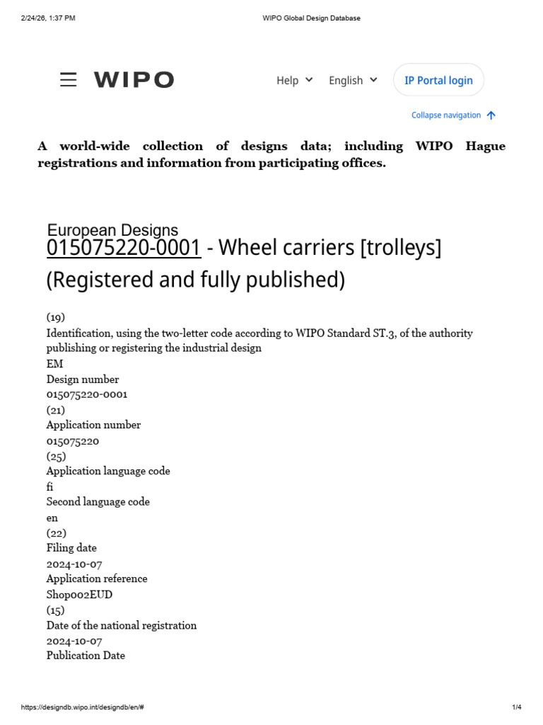 WIPO Global Design Database | PDF | World Intellectual Property ...