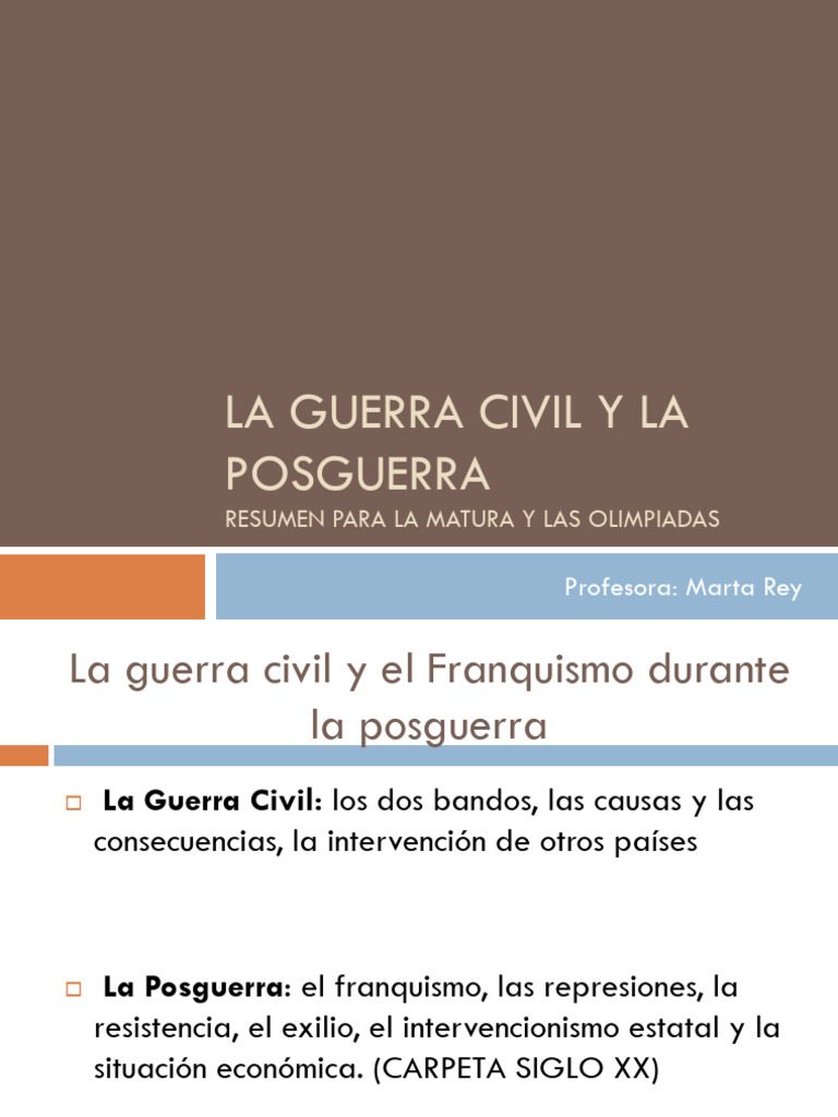 La Guerra Civil y La Posguerra | PDF | Francisco franco | España franquista